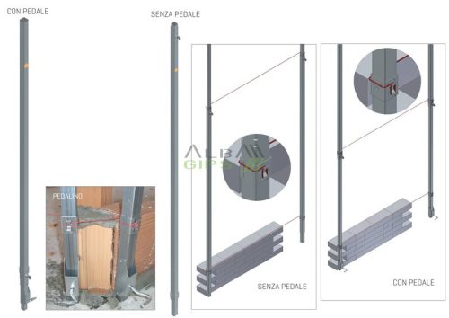 Falazóláb horganyzott acélból